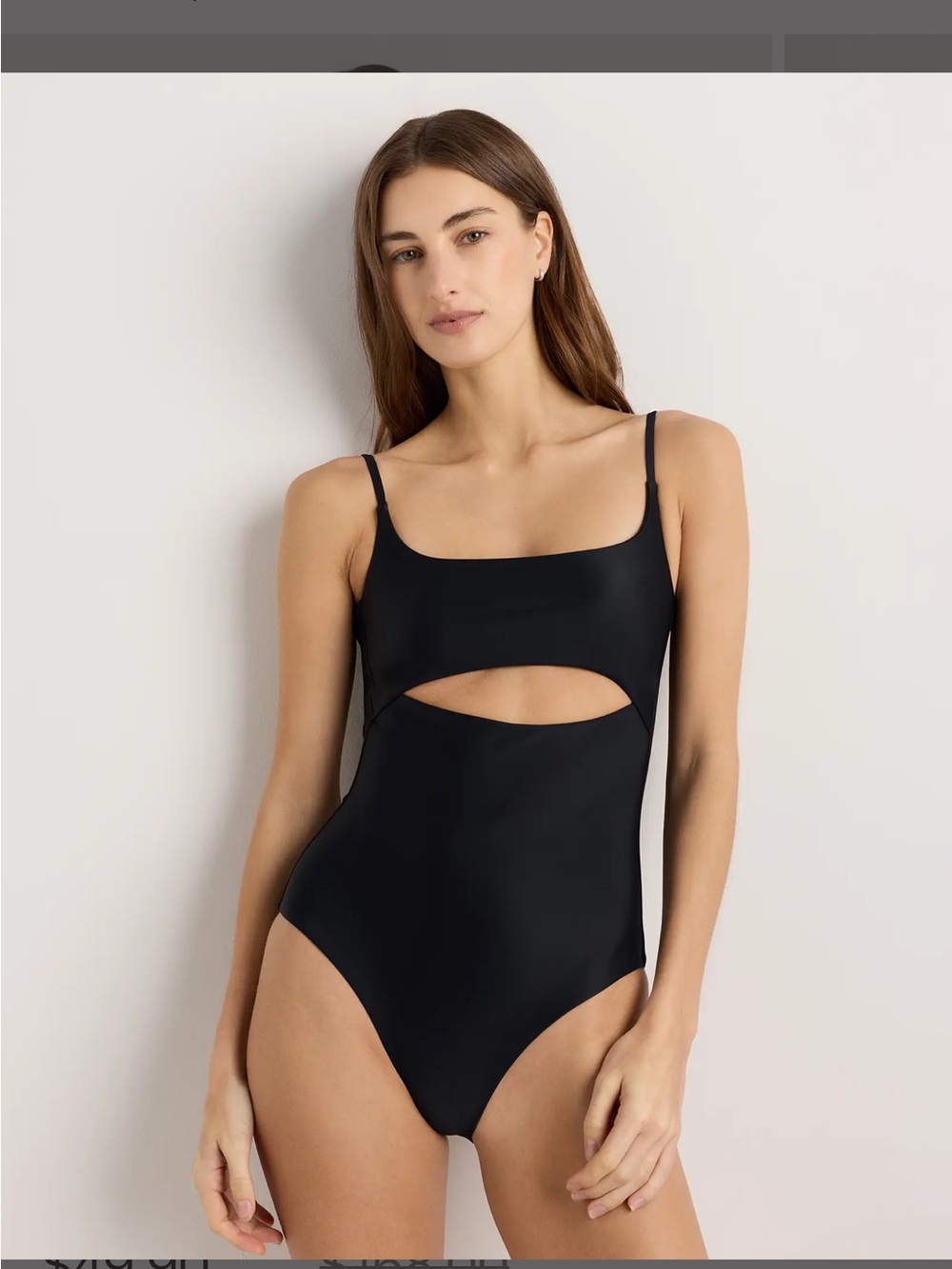 Quince Black Cutout One-Piece Swimsuit size small